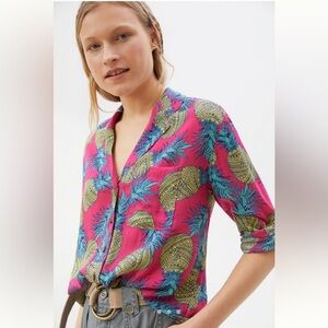 Anthropologie Janine Lacour Pineapple Buttondown